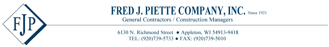 Fred J Piette Company | General Contractors Appleton | Construction Managers in Appleton WI